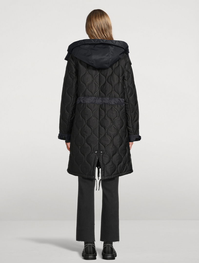 Detachable hood lightweight diamond quilted outlet coat