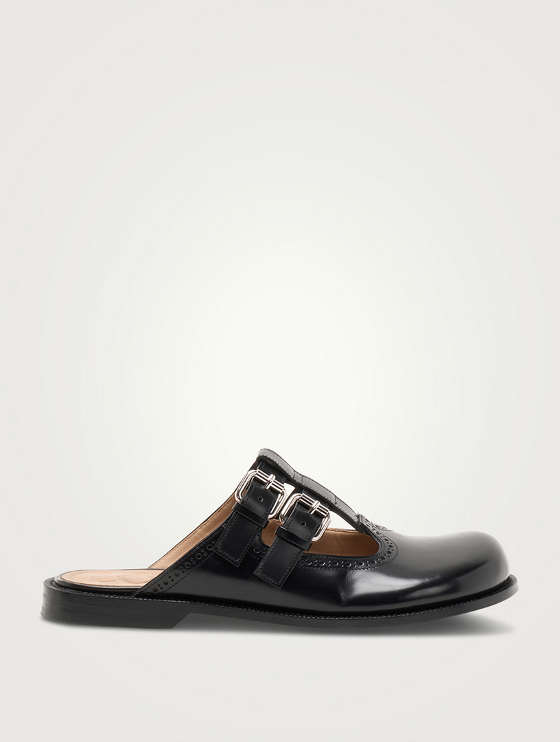 City Flip Flop Black in Leather – The Row