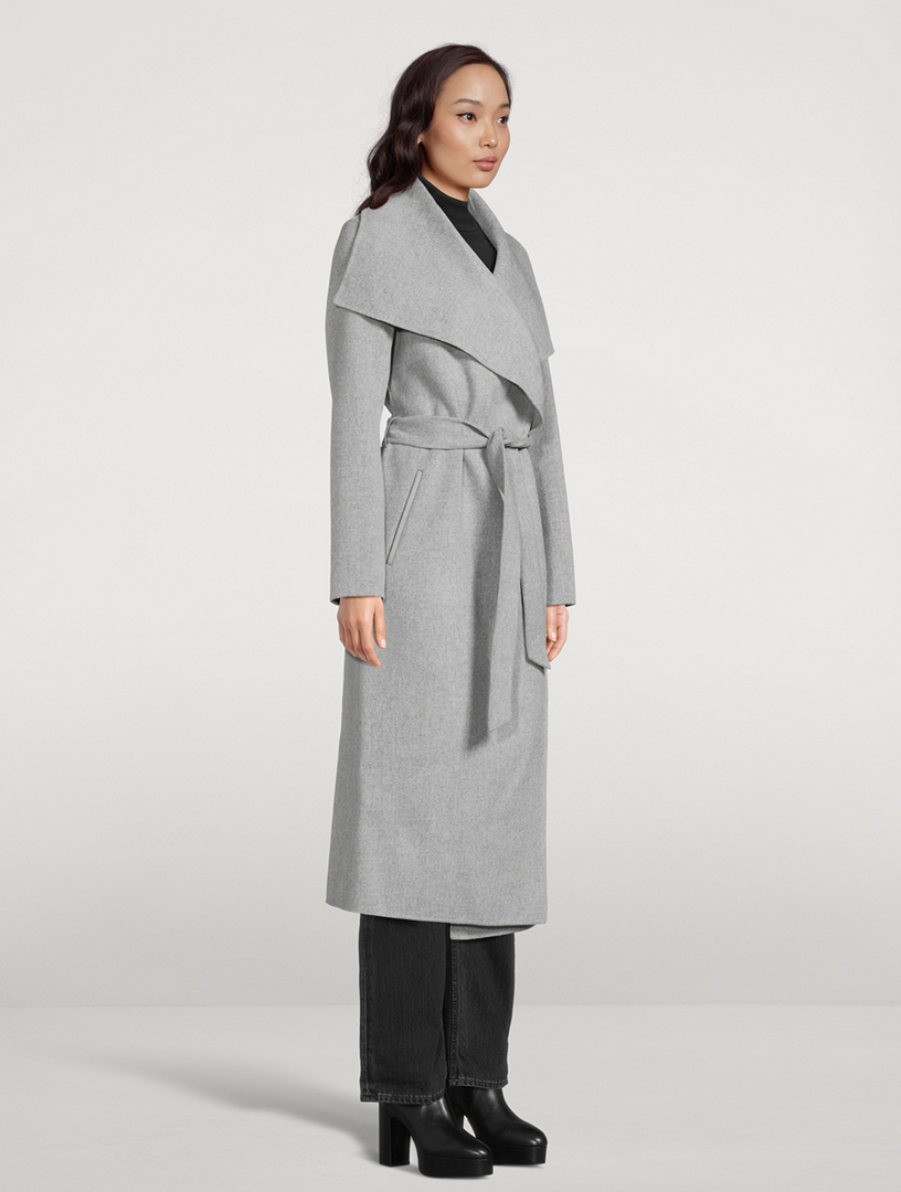 Grey wrap around hot sale coat