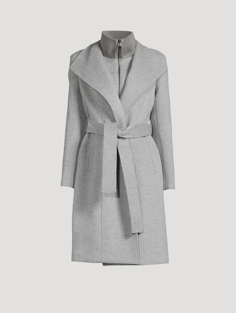 Grey store wrap coat