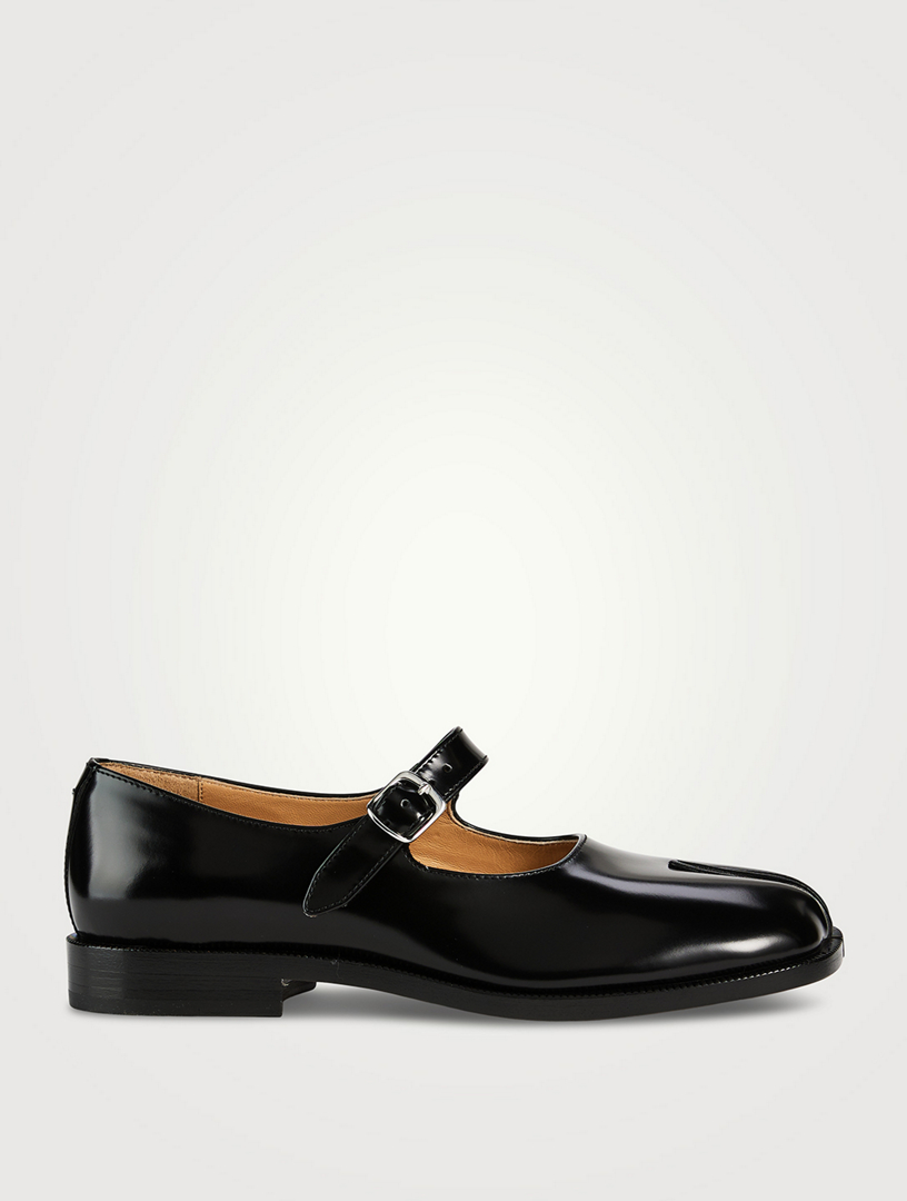 Flat leather mary jane on sale shoes