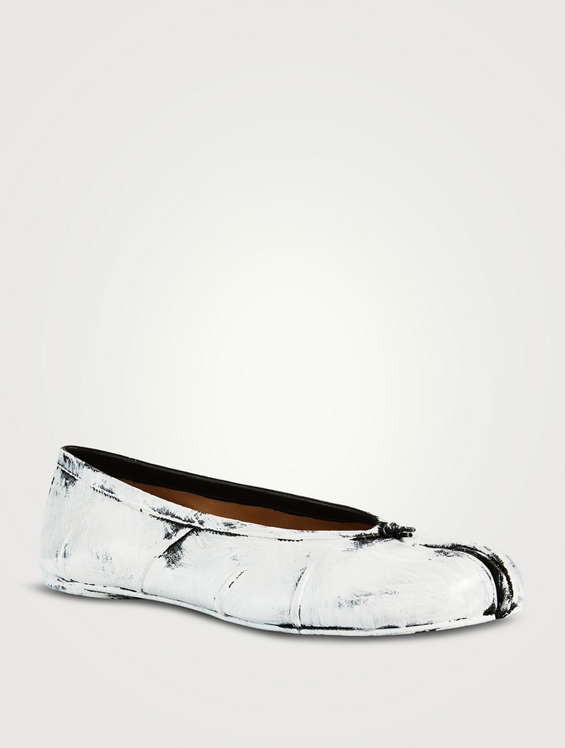 Tabi Bianchetto Leather Ballerina Flats