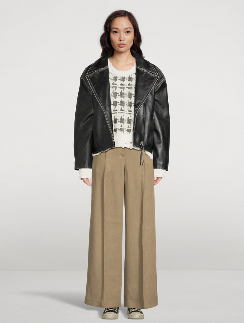 Acne studios leather jacket hot sale sizing