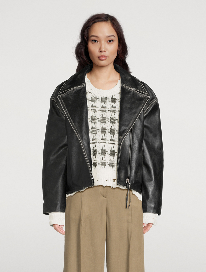 Acne mock hot sale leather jacket