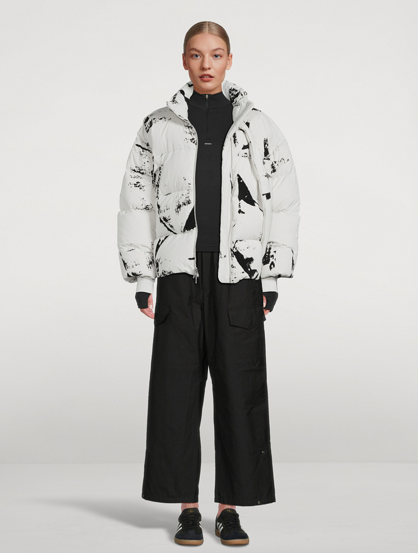 Printed Flock Puffer Down Jacket