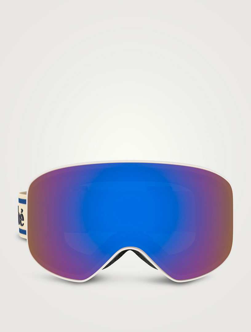 White Injected mask ski goggles, Moncler