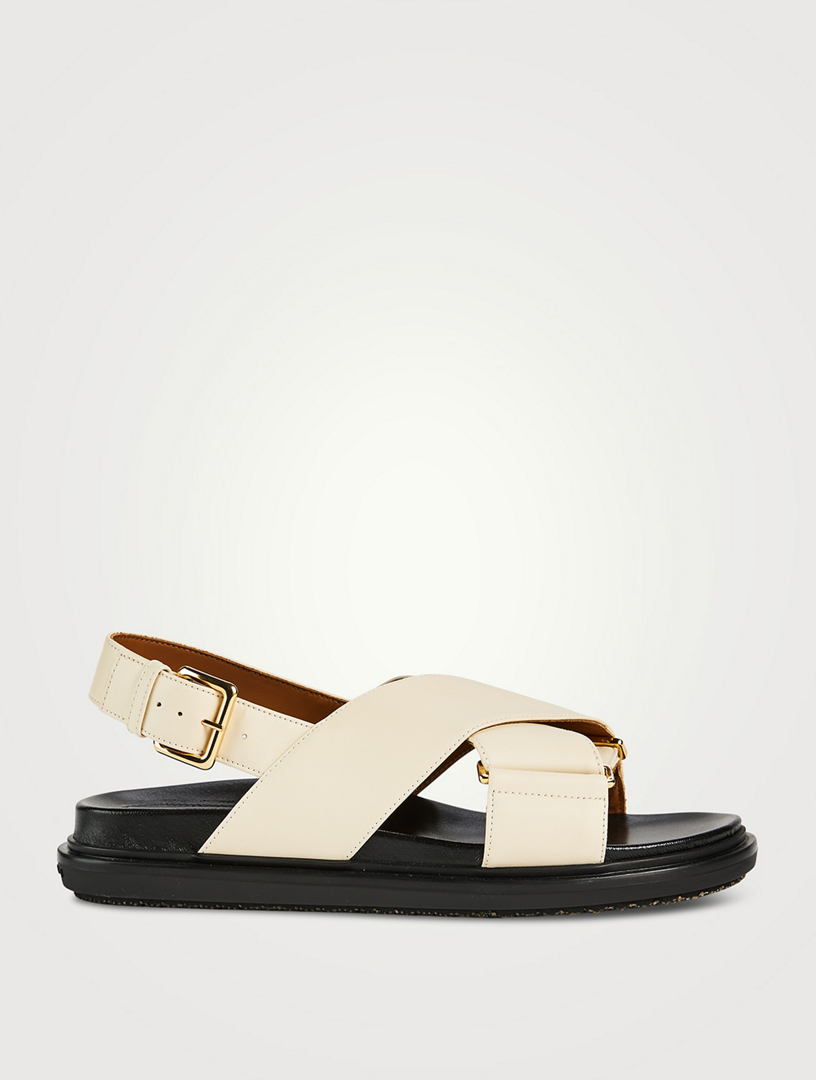 MARNI Fussbett Leather Slingback Sandals Holt Renfrew