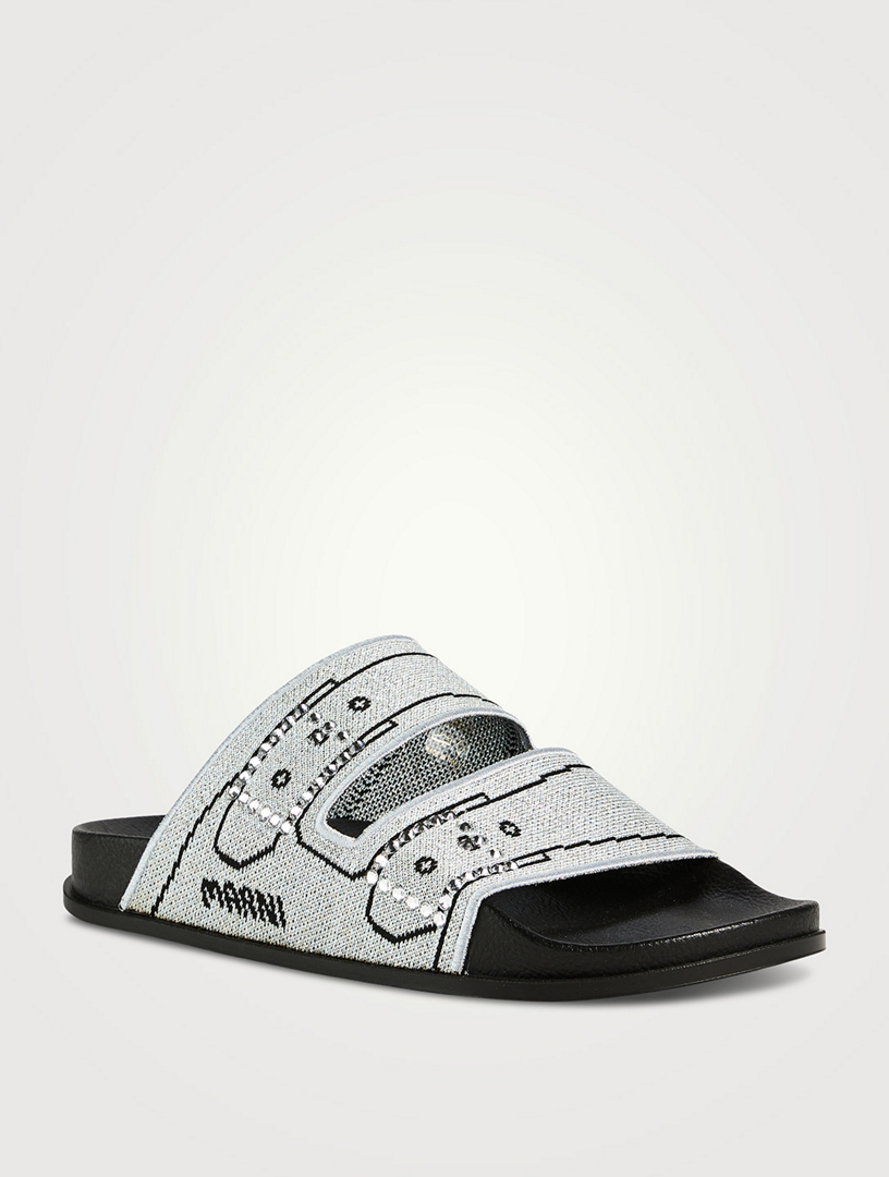 MARNI Embellished Knit Slide Sandals Holt Renfrew