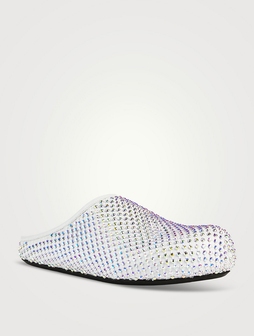 Fussbett Crystal Mesh Leather Sabots