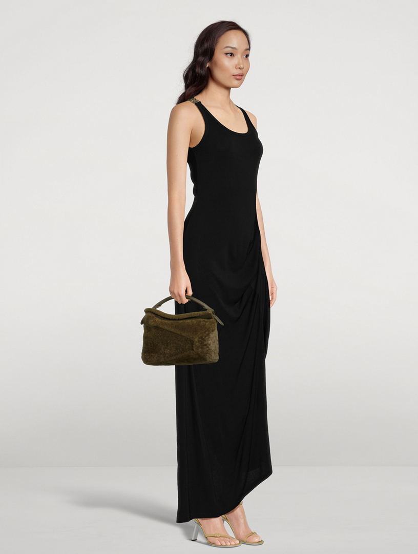 Small Puzzle Edge Shearling Bag