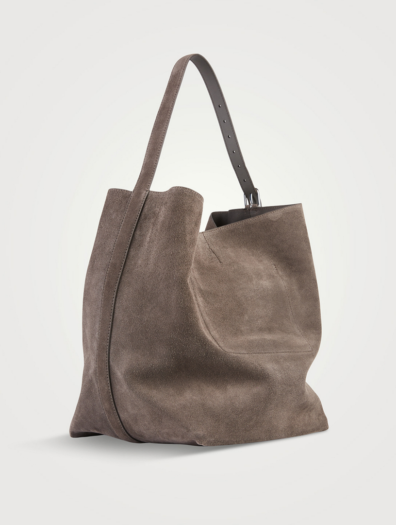 Belted Suede Tote Bag