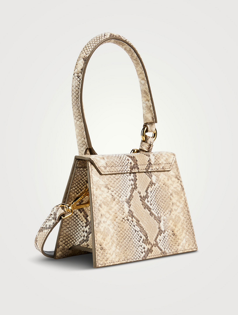 Le Chiquito Moyen Boucle Snakeskin-Embossed Leather Bag