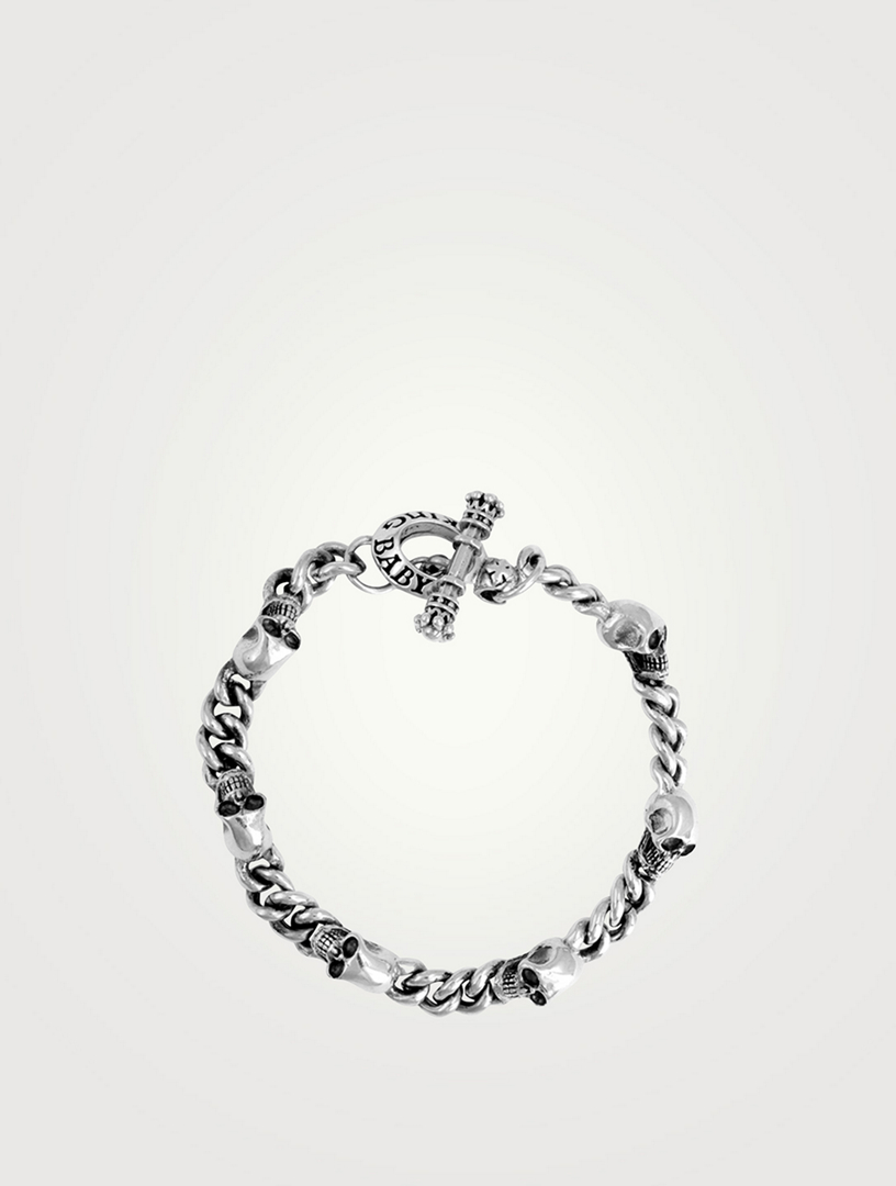 Silver Skull Chain Bracelet