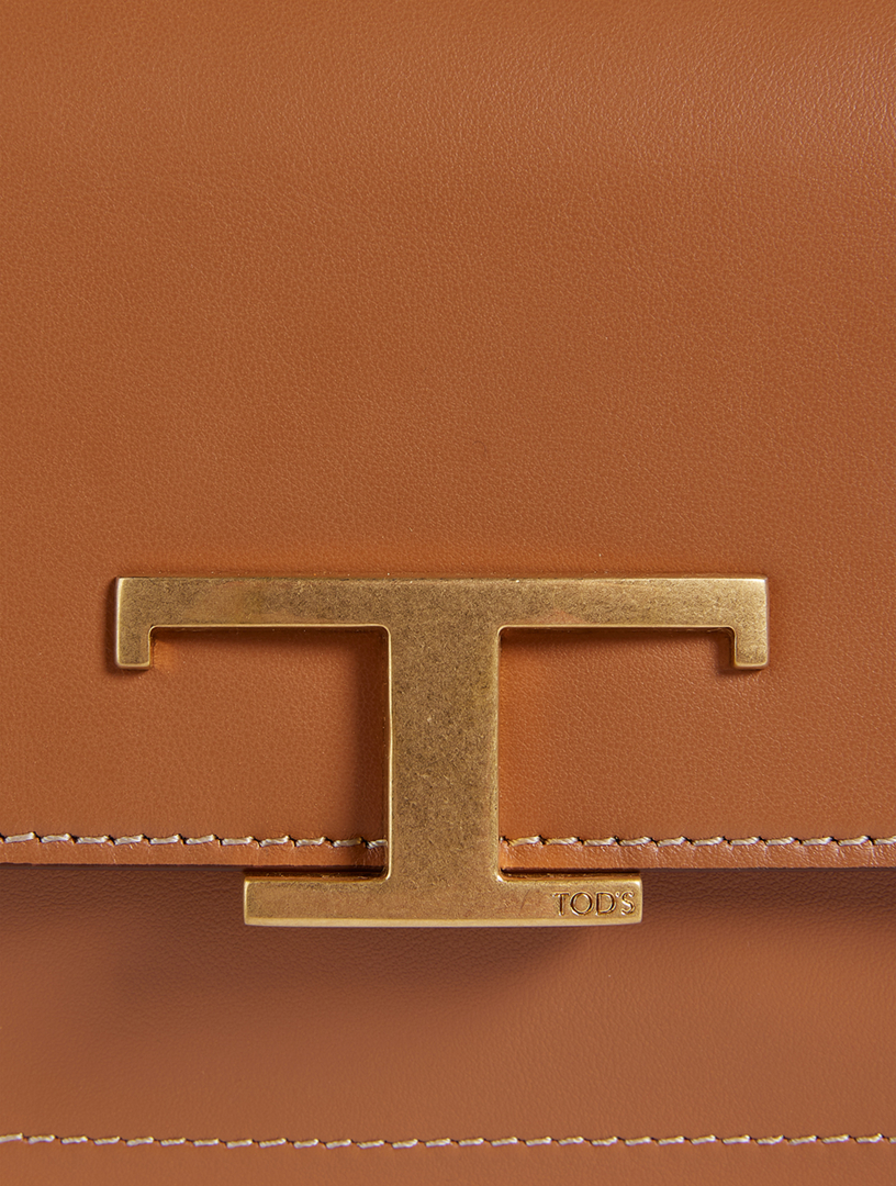 Tod's - T Timeless Crossbody Bag in Leather Micro, Orange, - Bags