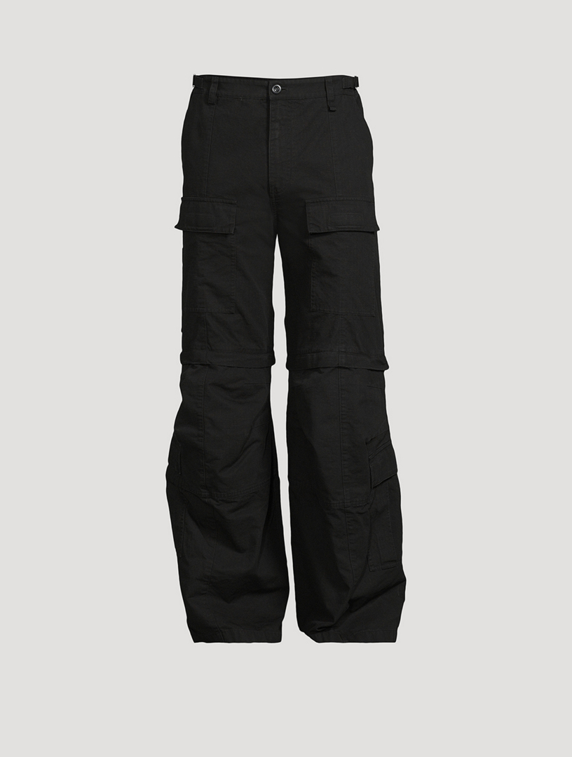 Flared Cargo Pants in Black