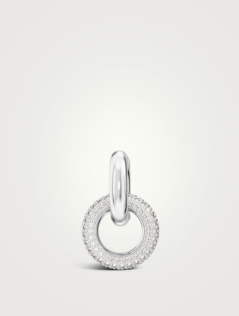 アクセサリー Swarovski Dextera hoop Dextera hoop earrings, Pavé, Large, White, Rose gold-tone