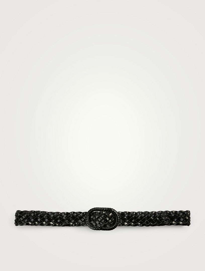 Slim braided leather belt – TOTEME