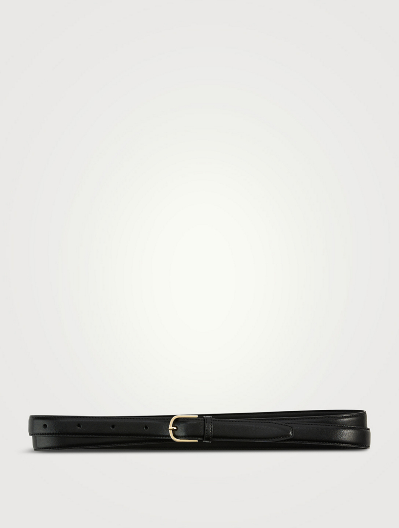 Wrap leather belt in black - Toteme