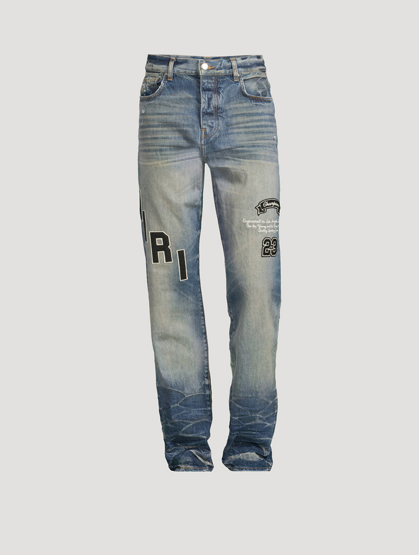 Straight-Leg Jeans With Hockey Logo