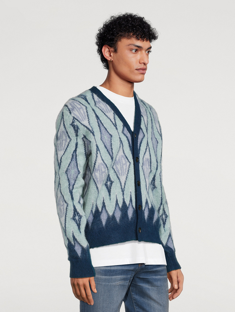 Argyle Mohair And Alpaca Cardigan