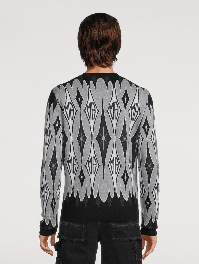 AMIRI Black & Gray Jacquard Sweater Amiri