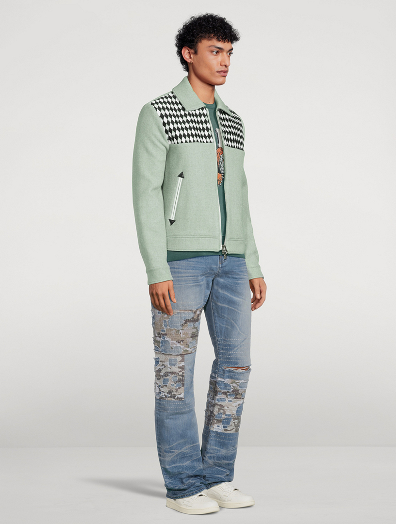 Wool-Blend Jacket With Diamond Embroidery