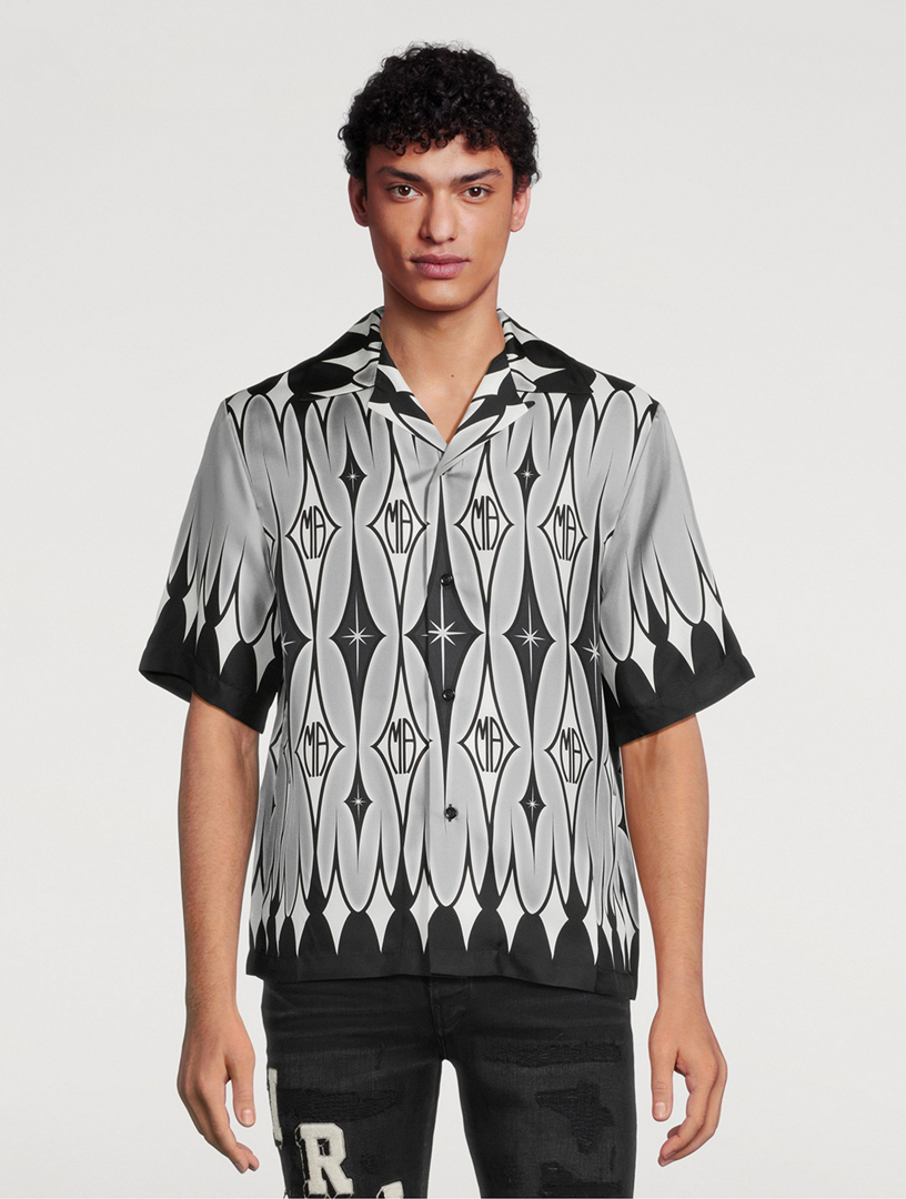 AMIRI Silk Short-Sleeve Shirt In Argyle Print | Holt Renfrew