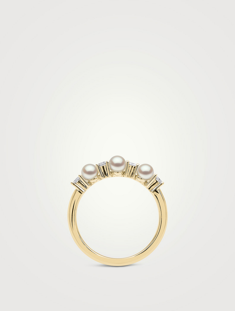 Eclipse 18K Gold Akoya Pearl And Diamond Ring