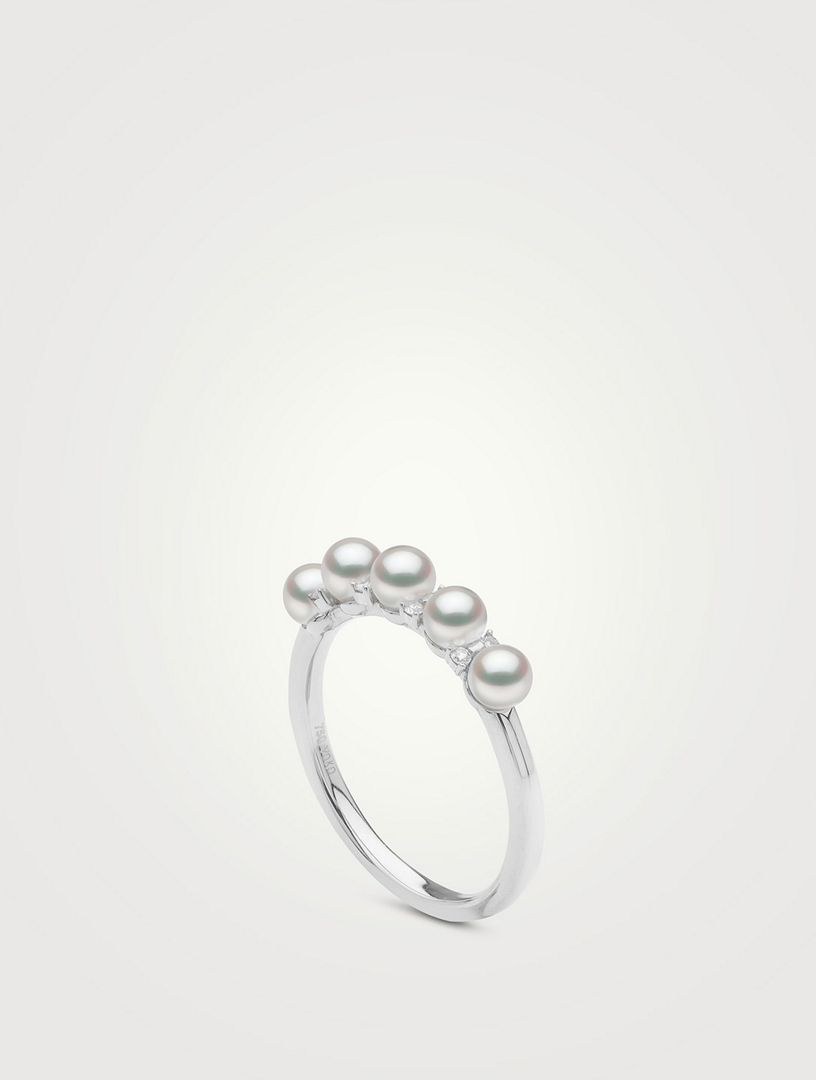 Eclipse 18K Gold Akoya Pearl And Diamond Ring