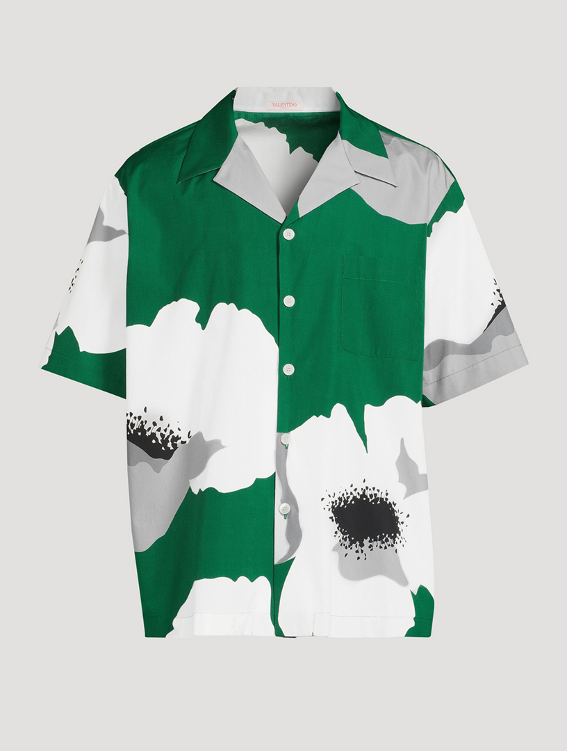 Poplin Bowling Shirt Flower Print
