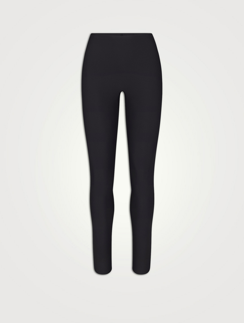 New Look split front leather look legging in black - ShopStyle