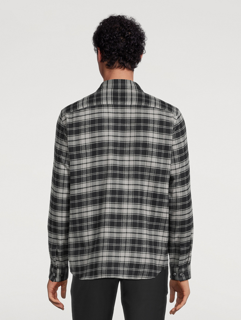 THEORY Irving Cotton Checked Shirt | Holt Renfrew