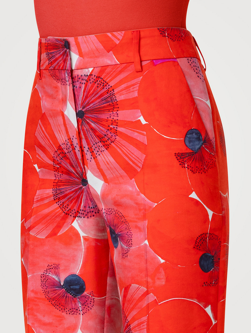 Florine Straight-Leg Trousers Poppy Print