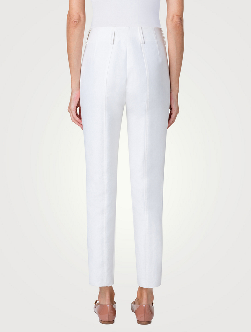 Connor Cotton Silk Stretch Double-Face Slim Trousers