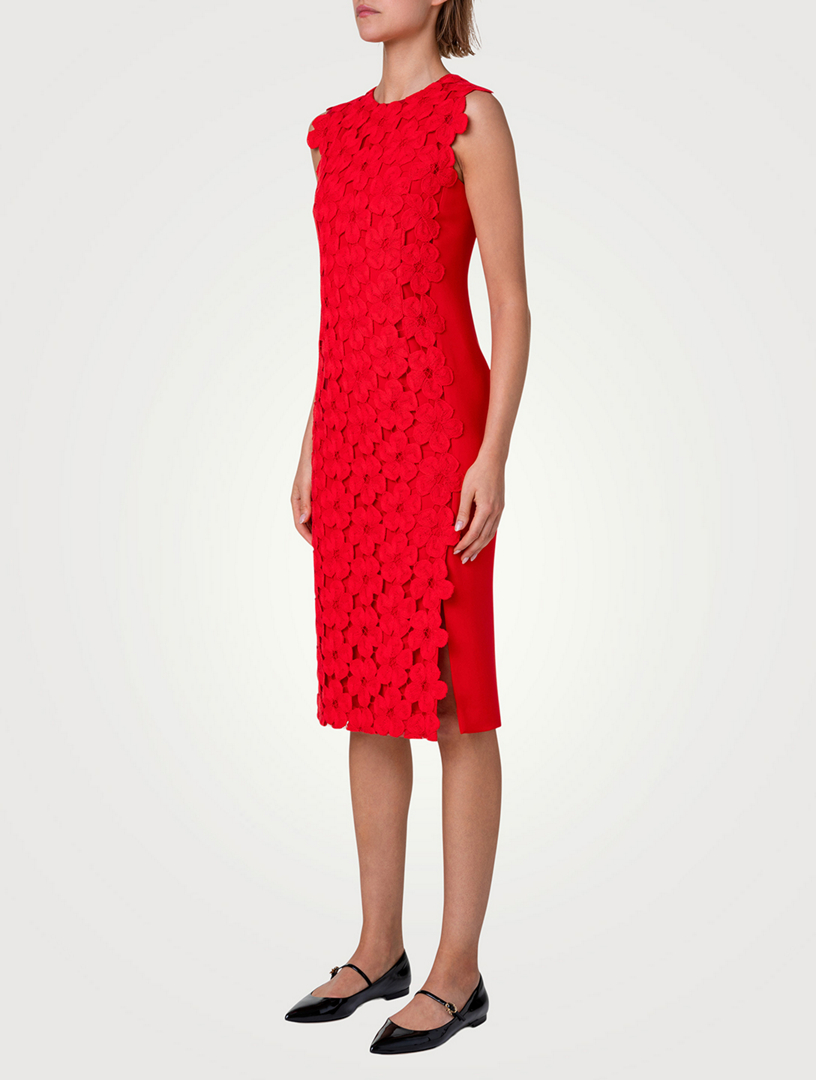 Anemone-Embroidered Sheath Dress
