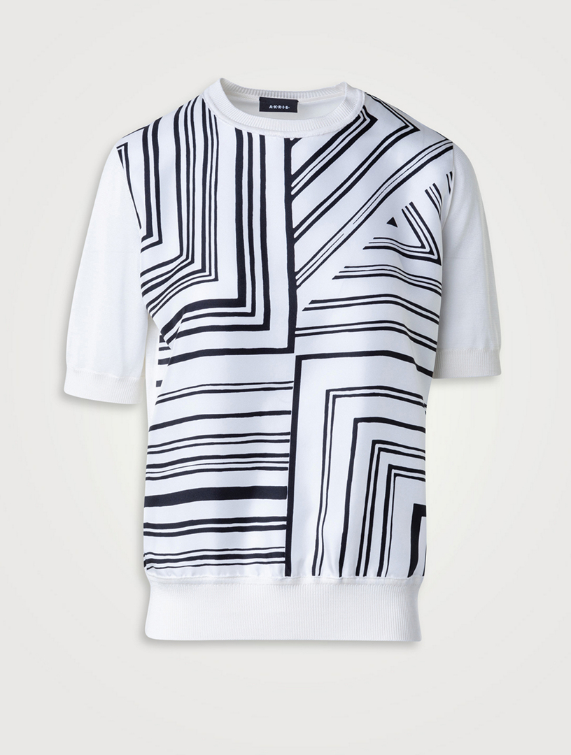 Silk Sweater Lines Print
