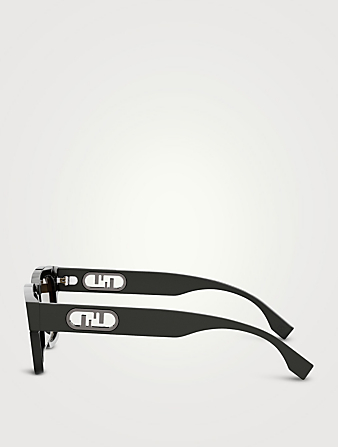 FENDI O'Lock Rectangular Sunglasses  Grey