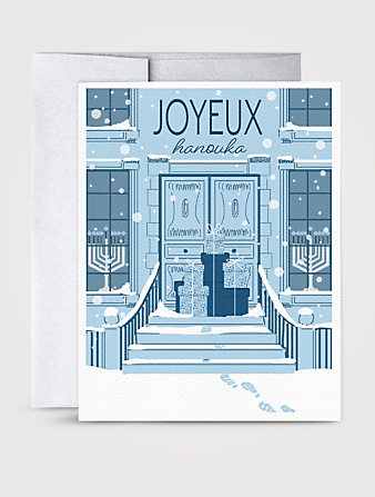 Festive Front Door Hanukkah Card - French