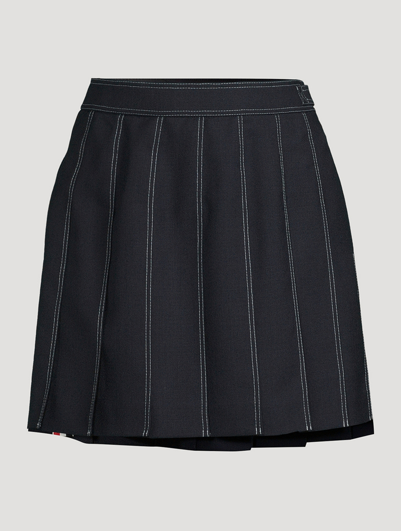 Fresco Wool Pleated Mini Skirt