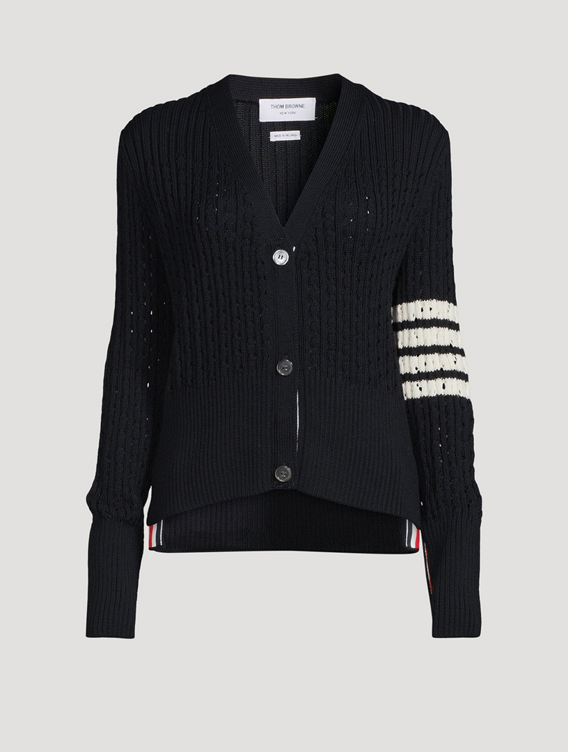 THOM BROWNE Wool Pointelle Cardigan