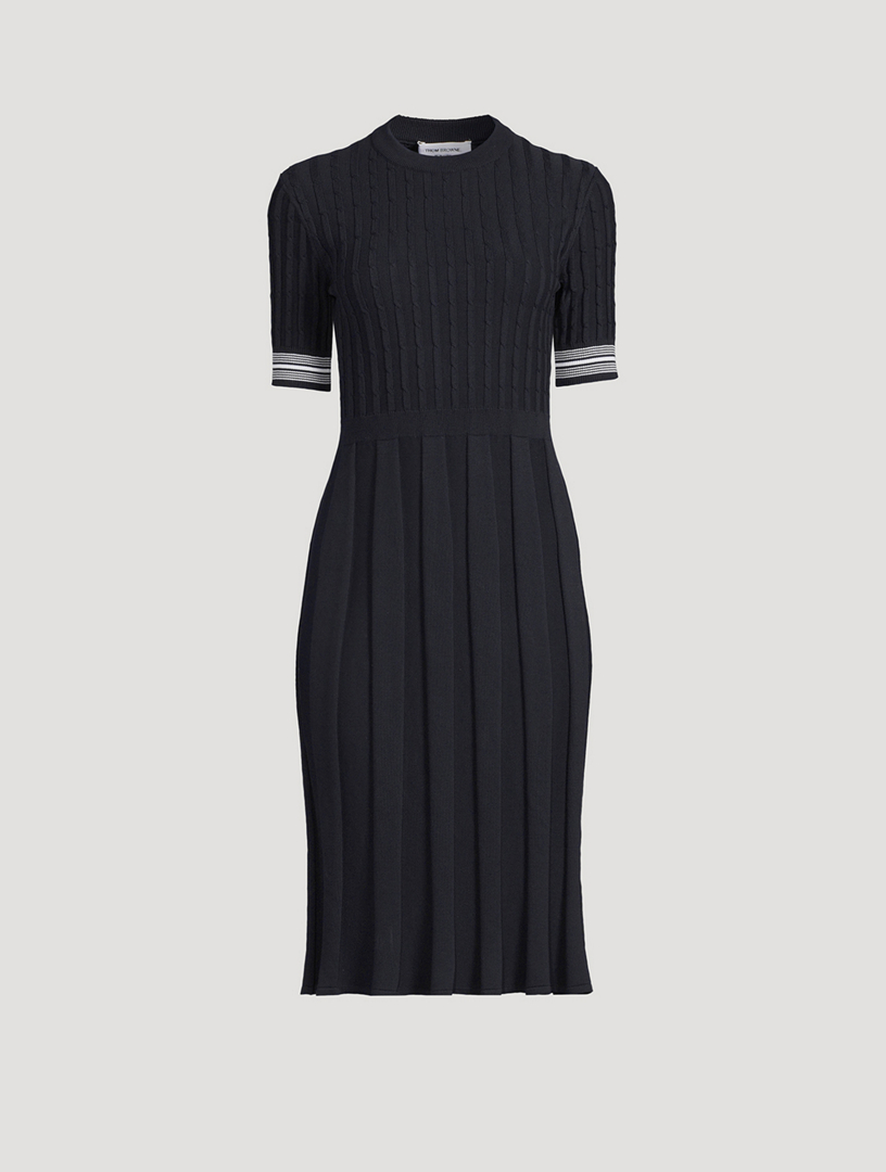 Cotton Pleated Midi Dress