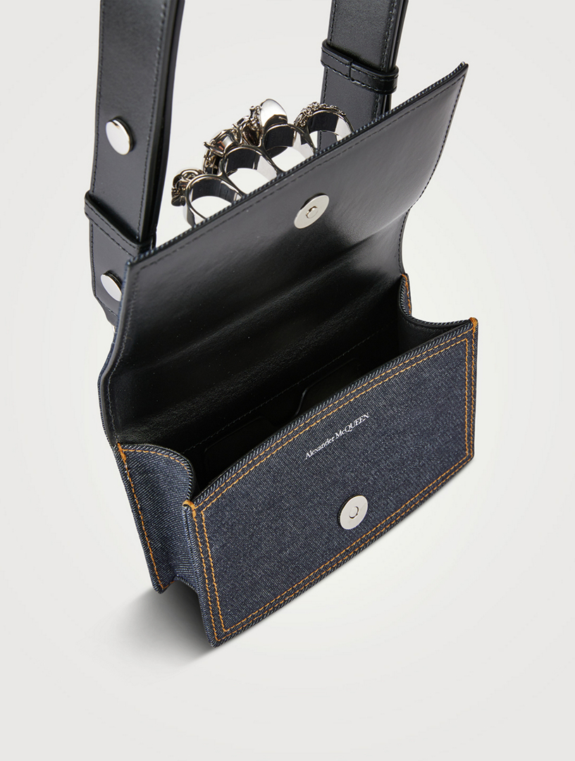 MCQUEEN Mini The Biker Jewelled Denim Satchel | Holt Renfrew