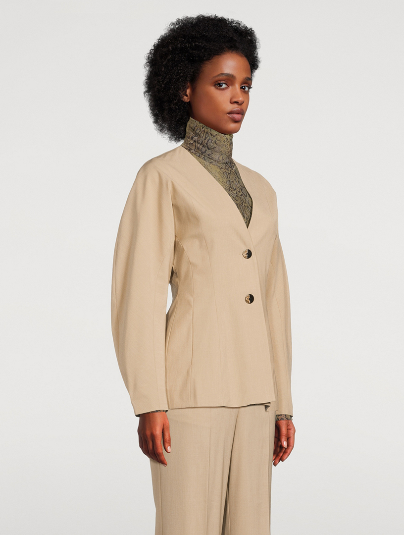 Drapey Melange Shaped Blazer