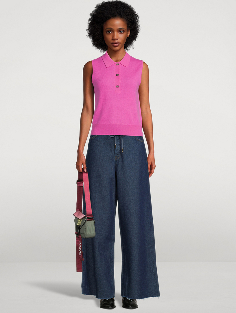 Wool And Cashmere Sleeveless Polo