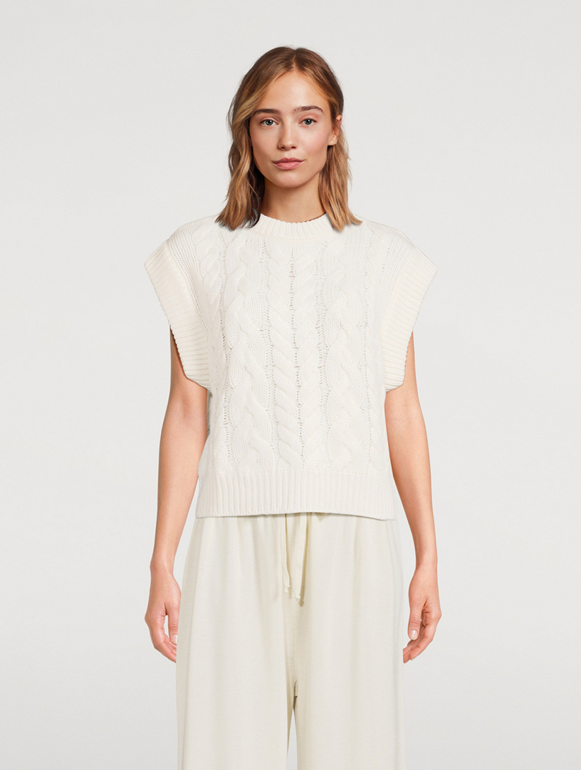 Hayley Cashmere Cable-Knit Sweater Vest