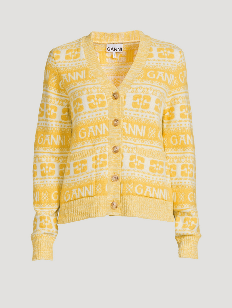 GANNI Logo Jacquard Cardigan | Holt Renfrew