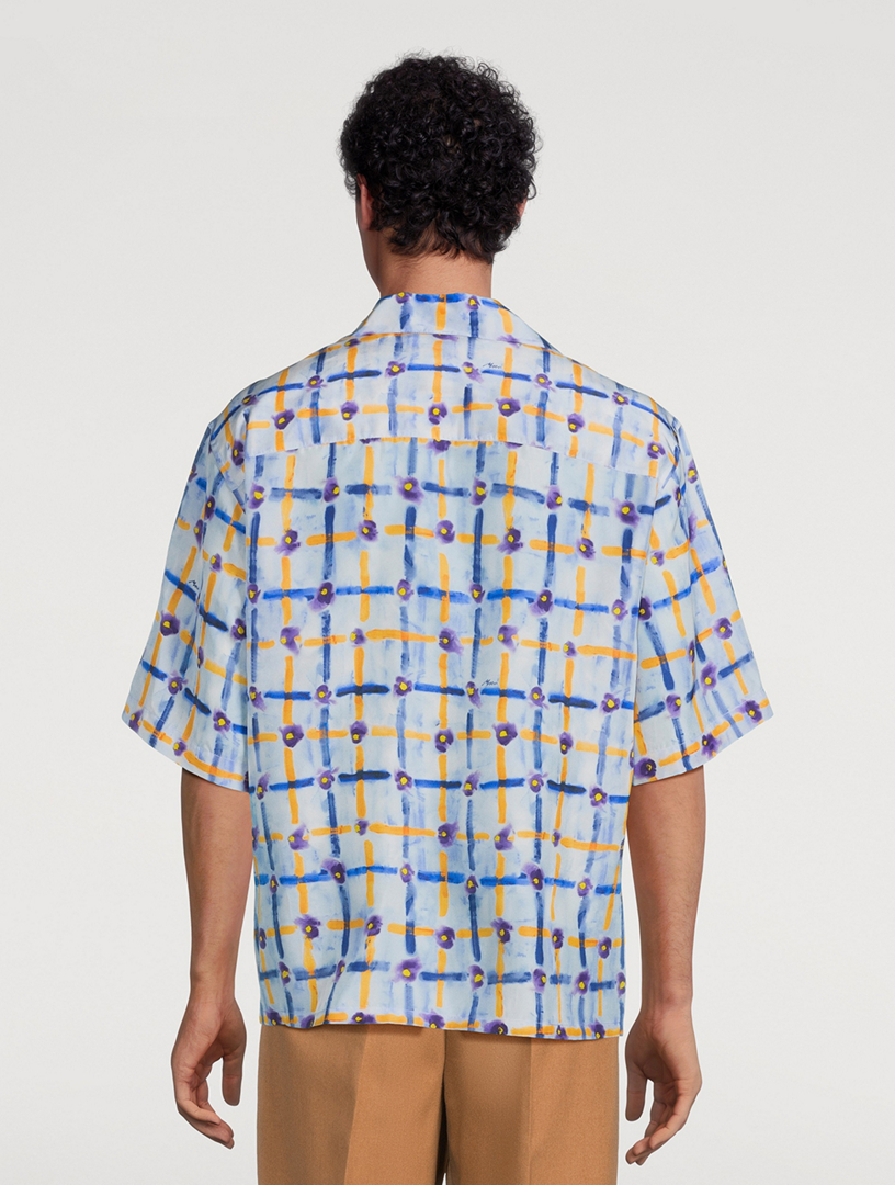 Habotai Silk Shirt Saraband Print