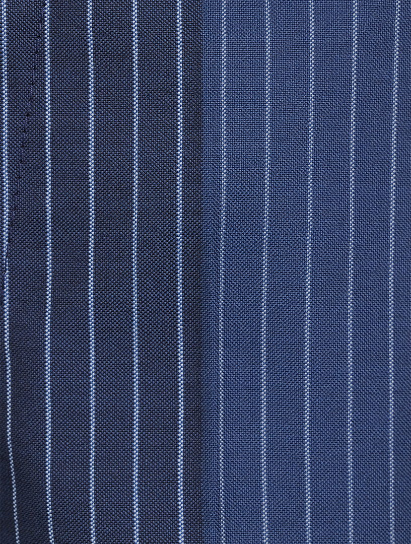 Wool Straight-Leg Pants Striped Print