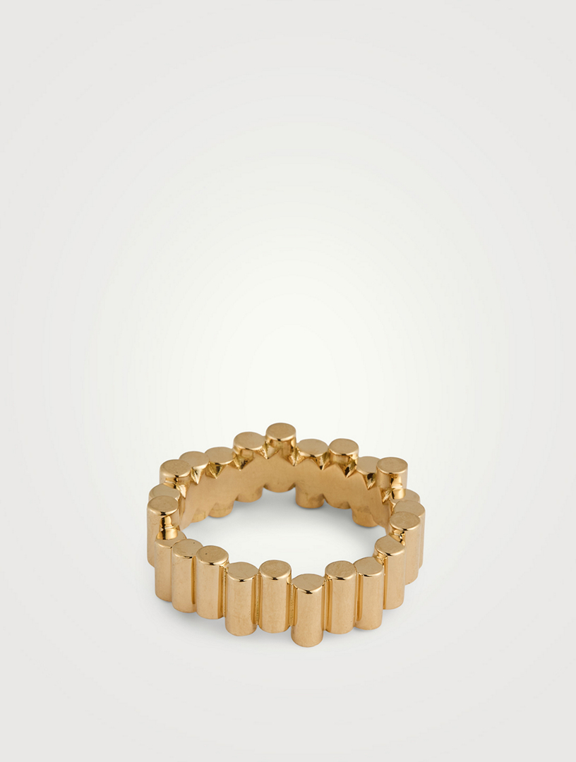 Edge 18K Gold Ring With Diamonds