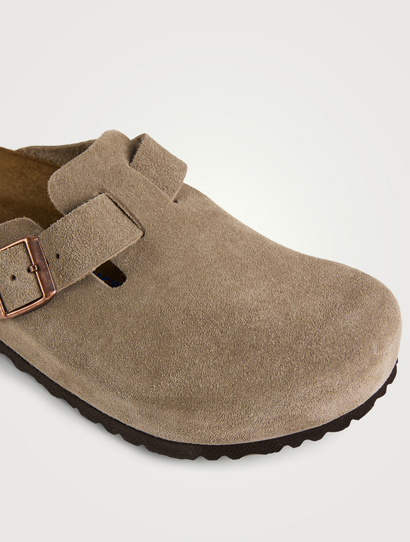 Boston Suede Clogs With Soft Footbed